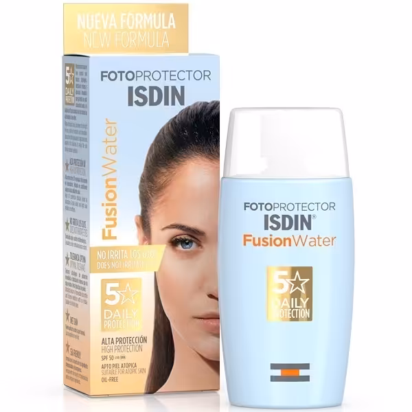 ایزدین ضد آفتاب فیوژن واتر بی رنگ 50 میل فاقد چربی Isdin spf50