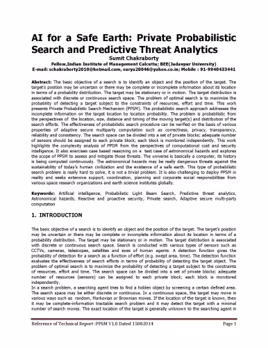 خرید و دانلود نسخه کامل کتاب AI for a Safe Earth: Private Probabilistic Search and Predictive Threat Analytics