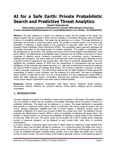 خرید و دانلود نسخه کامل کتاب AI for a Safe Earth: Private Probabilistic Search and Predictive Threat Analytics