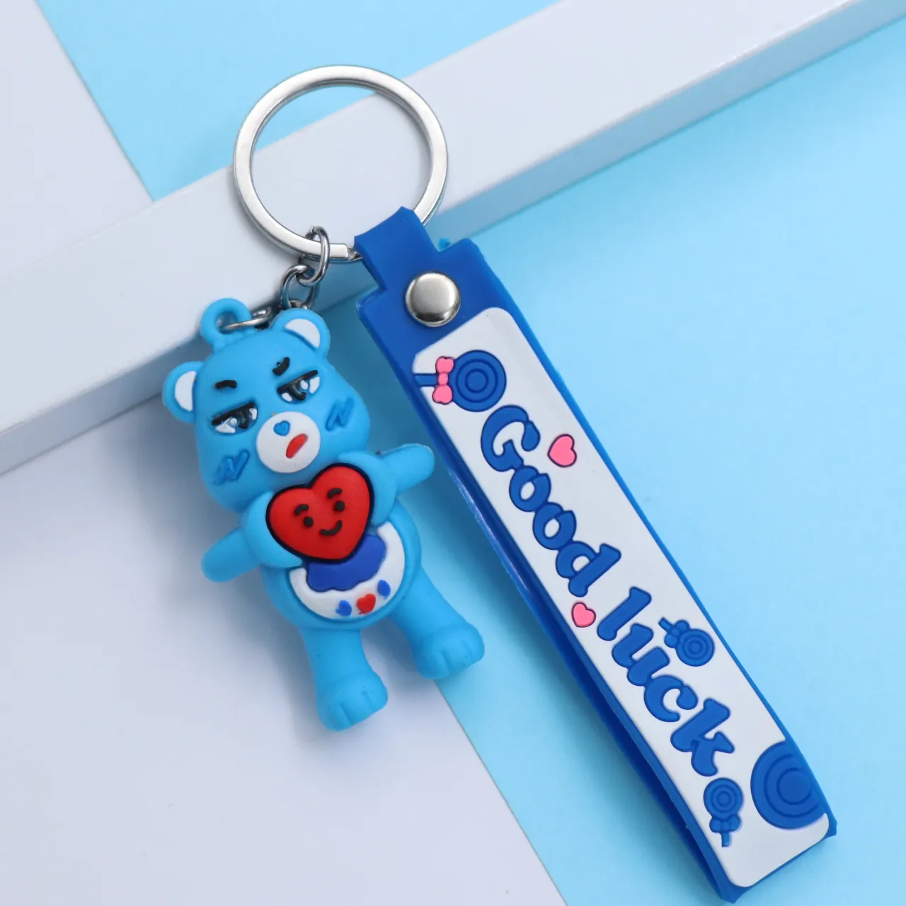 سرکلیدی سیلیکونی خرس مهربان آبی پررنگ 32774