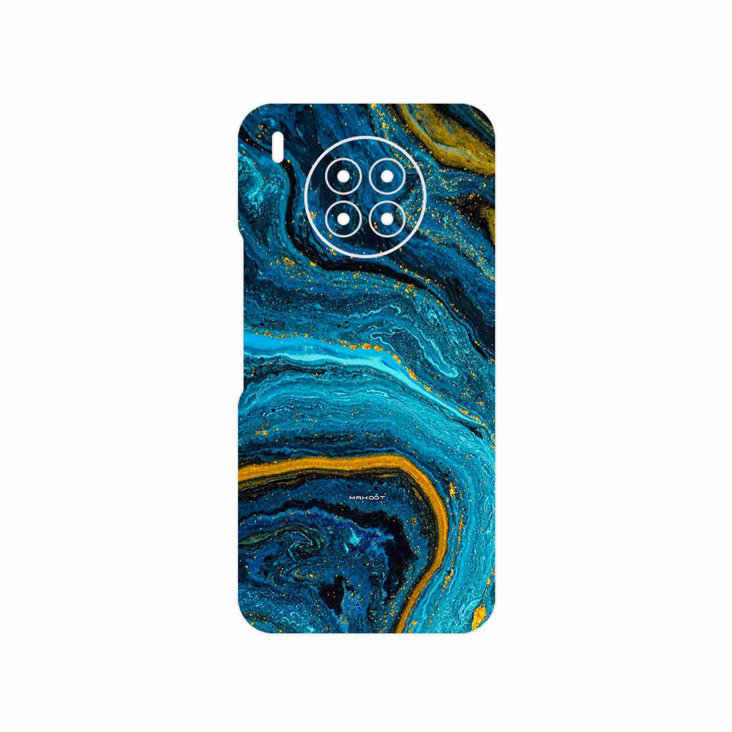 برچسب پوششی ماهوت مدل Turquoise marblewith golden streaks مناسب برای گوشی موبایل هوآوی Nova 8i