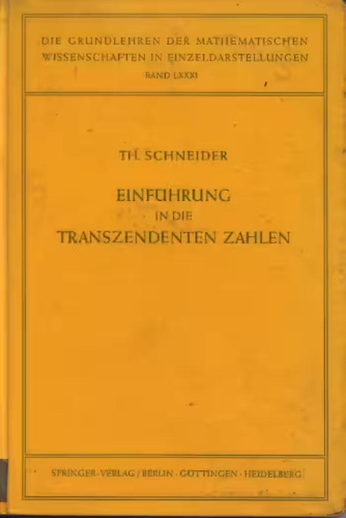 خرید و دانلود نسخه کامل کتاب Einführung in die Transzendenten Zahlen