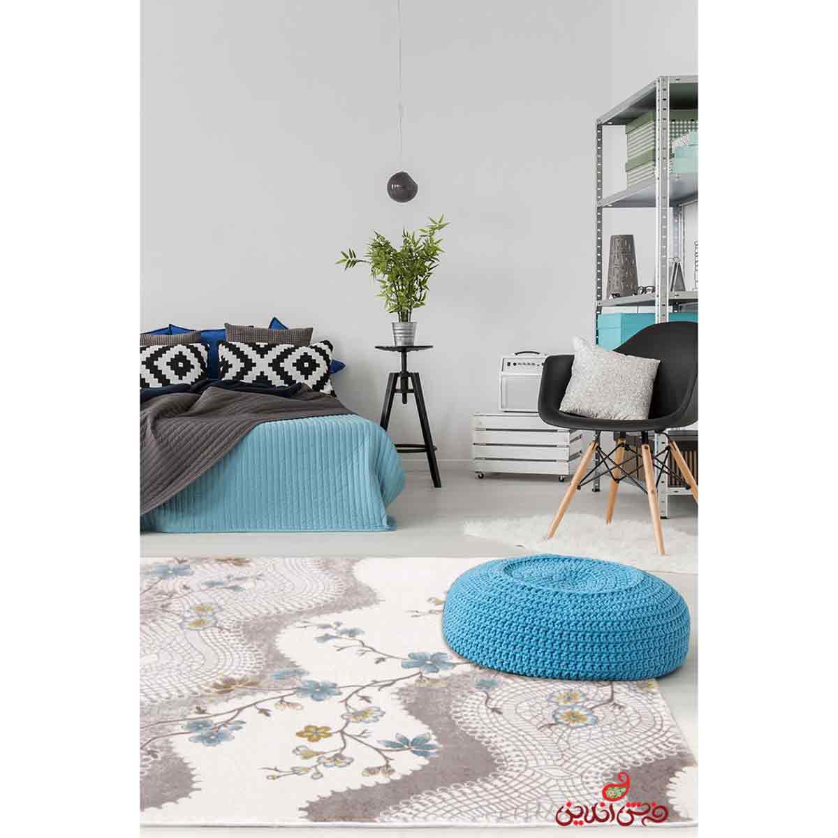 فرش  ماشینی ساوین کد 1503 ابی