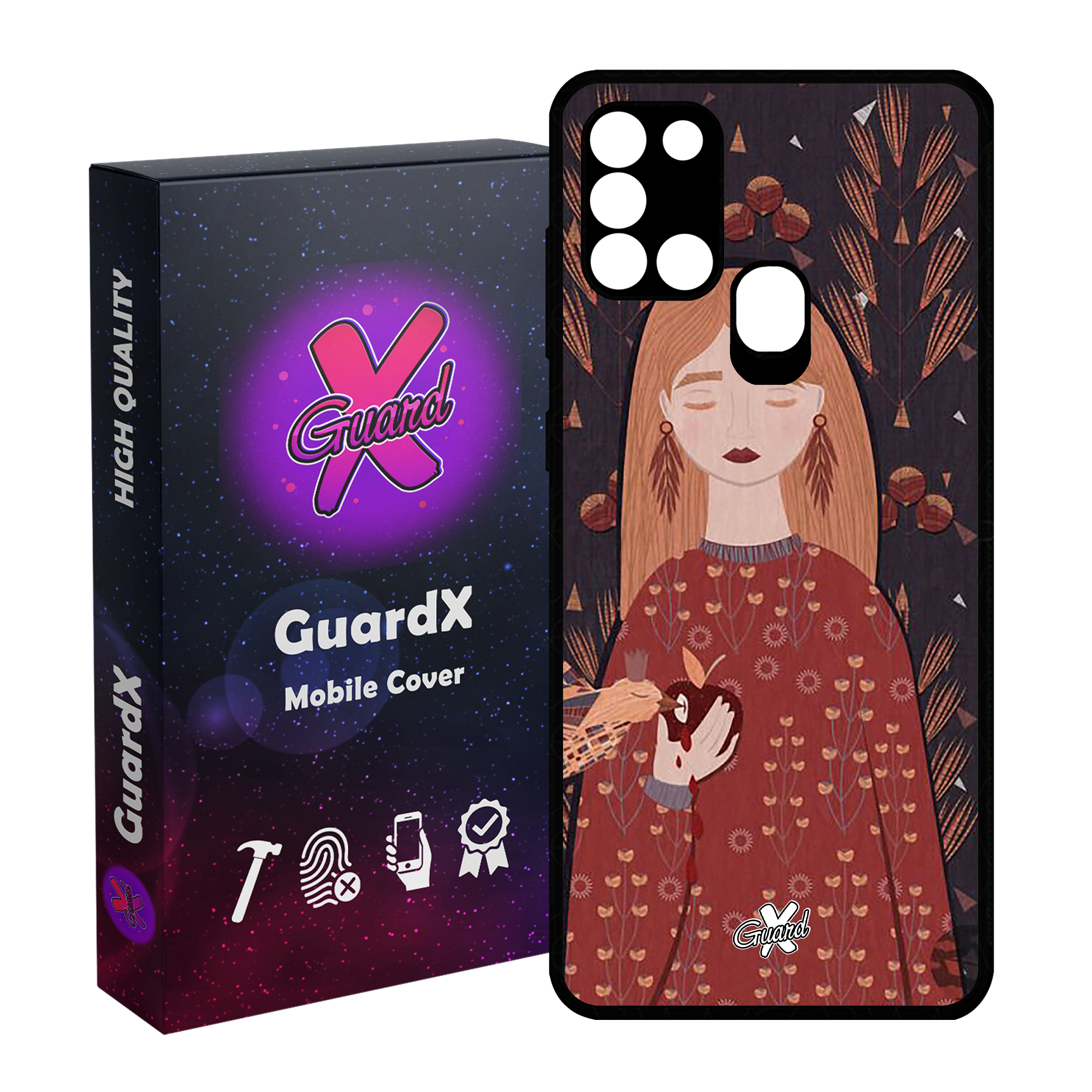 کاور گارد ایکس طرح دختر مدل Glass10413 مناسب برای گوشی موبایل سامسونگ Galaxy A21s