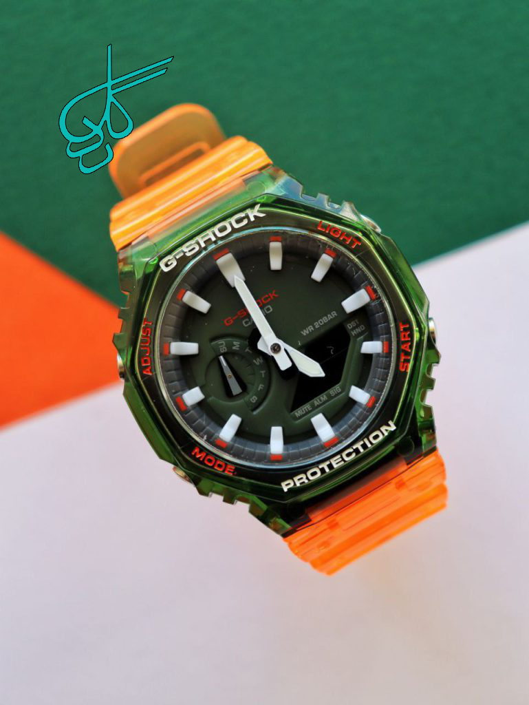 خرید ساعت اسپورت جی شاک مدل GA-2100 دارای ساعت جهانی و اتولایت ضدآب دوزمانه کد 1916119 - ردگل