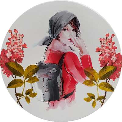 بشقاب دیوارکوب سفالی مدل دختر کد 5