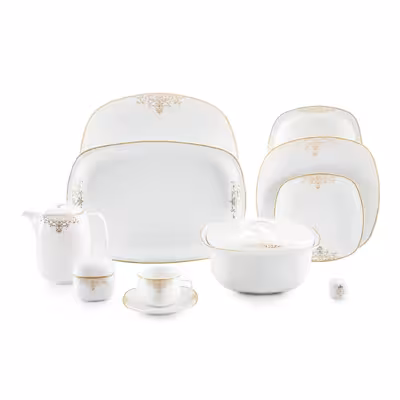 سرویس غذاخوری 98 پارچه چینی زرین ایران سری کواترو مدل مونت کارلو درجه عالی