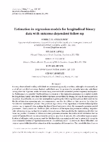 خرید و دانلود نسخه کامل کتاب Estimation in regression models for longitudinal binary data with outcome-dependent follow-up