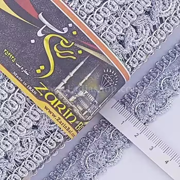 یراق نوار 2 نقره ای روشن کد 385-1