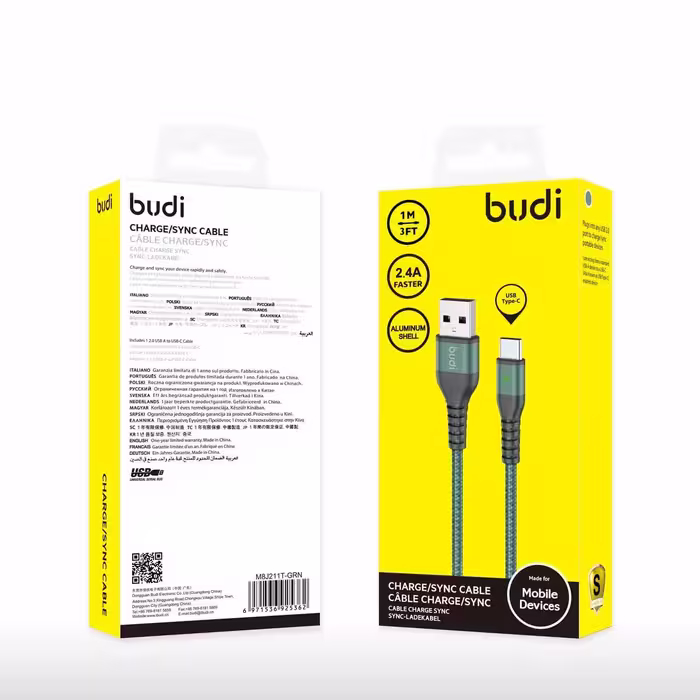 کابل تبدیل USB به USB-C بودی مدل M8J211T طول 1 متر
