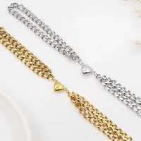 دستبند عشق و دوستی کارتیر استیل رنگ ثابت ضدحساسیت و آبکاری شده با مگنت قلبی مخصوص عاشقا