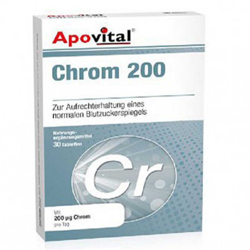 قیمت خرید اینترنتی قرص کروم 200 میکروگرم آپوویتال 30 عدد |Apovital Chrom|فارموکسین