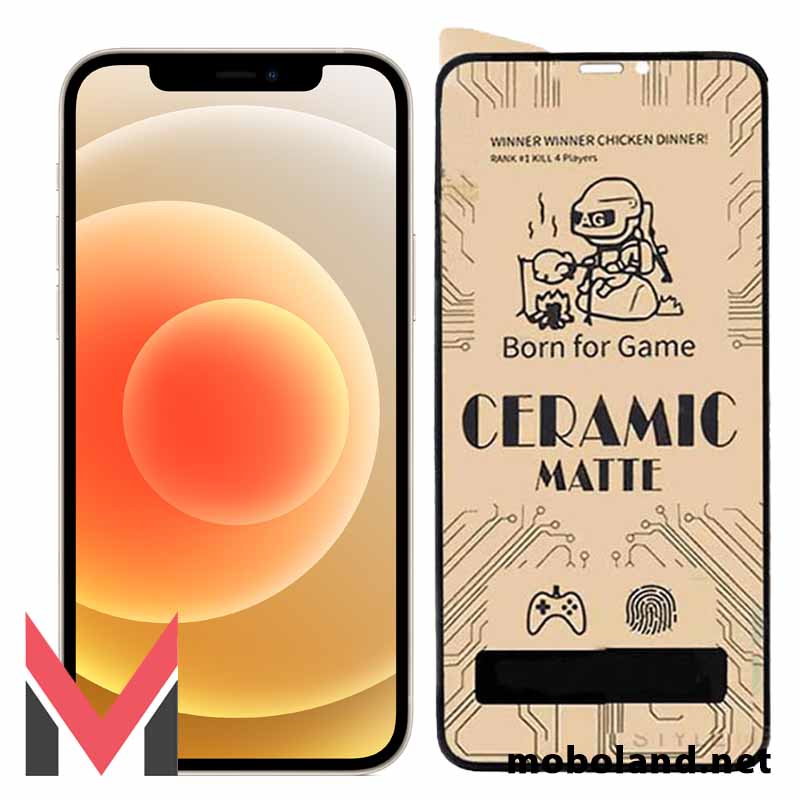 قیمت گلس تمام صفحه سرامیکی مات اپل آیفون iPhone 12 - موبولند