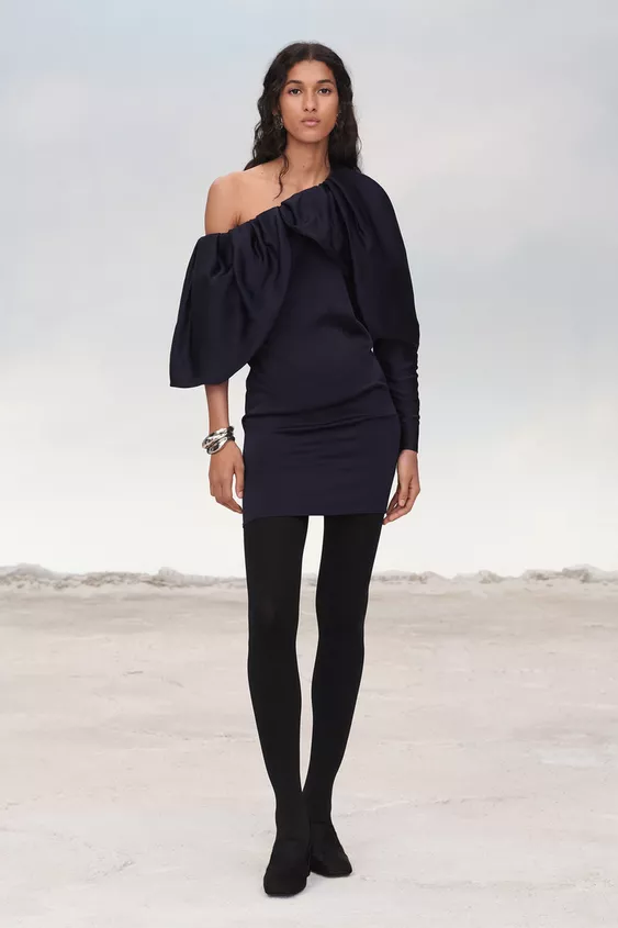 لباس کوتاه زنانه زارا ASYMMETRIC SHORT DRESS | تهران زارا TehranZara