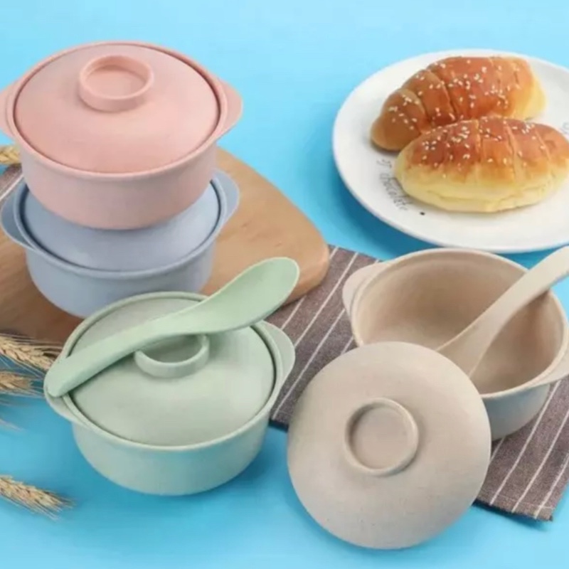 ست ظروف نودل خوری چهارتکه آبی رنگ