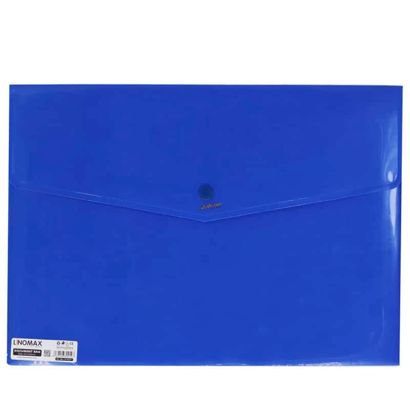 پوشه دکمه دار A4 آبی لینومکس