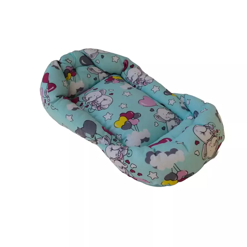 آغوشی مدل بچه فیل و بادکنک قلبی و ستاره کد 92 رنگ فیروزه ای