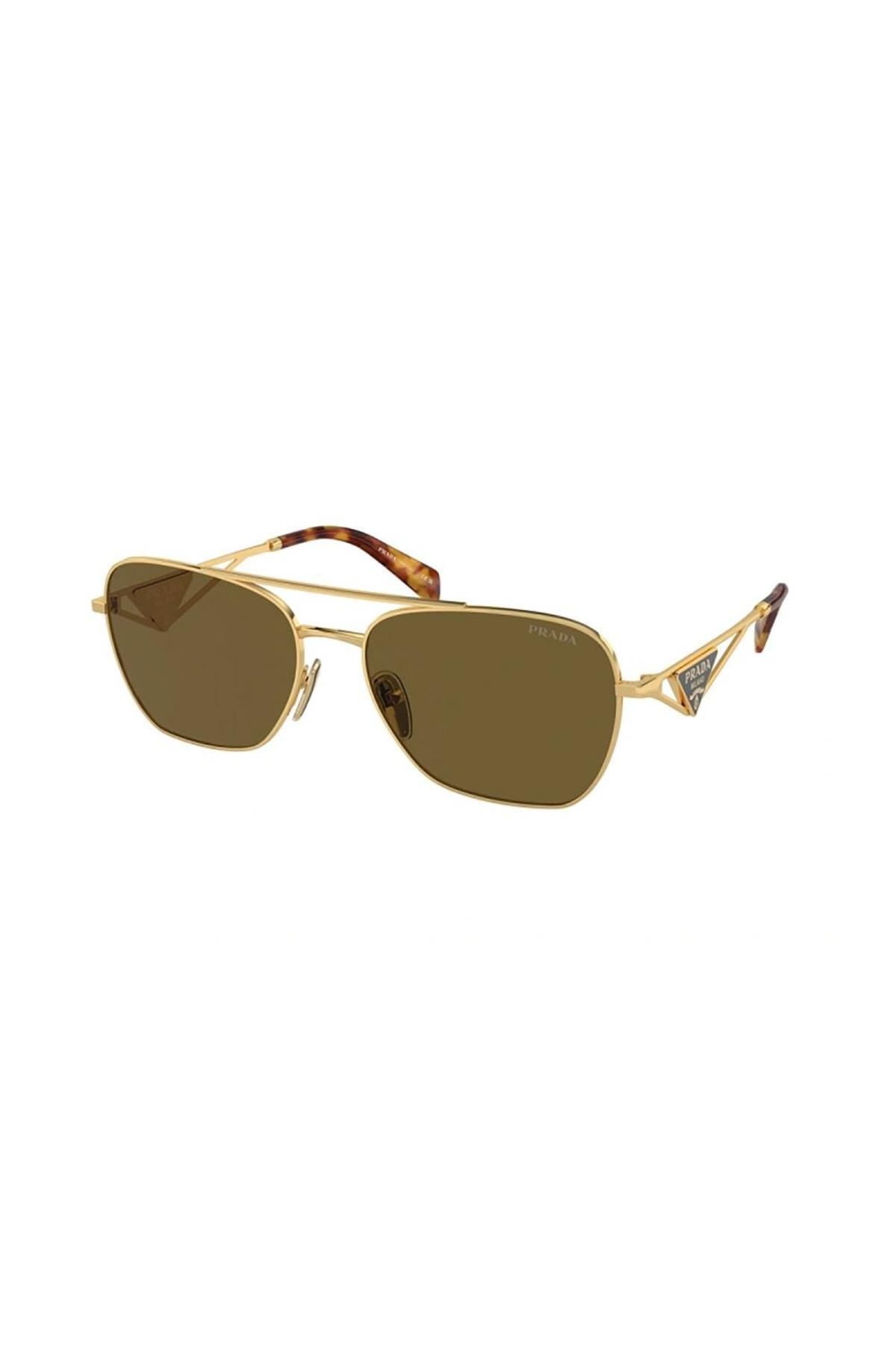 عینک آفتابی طلایی زنانه 0PR A50S 59 Prada