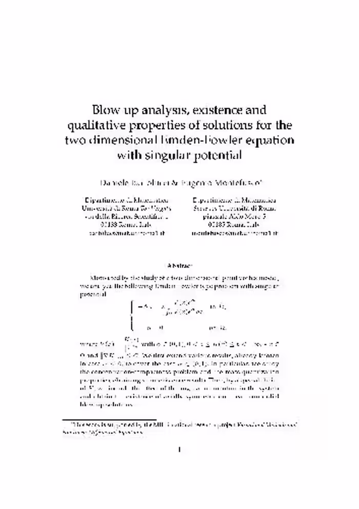 خرید و دانلود نسخه کامل کتاب Blow up analysis, existence and qualitative properties of solutions for the two dimensional emden-fowler equation with singular potential