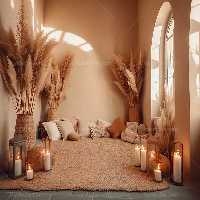 بک دراپ عکاسی با شمع و خوشه گندم | گرافیک با طعم تربچه