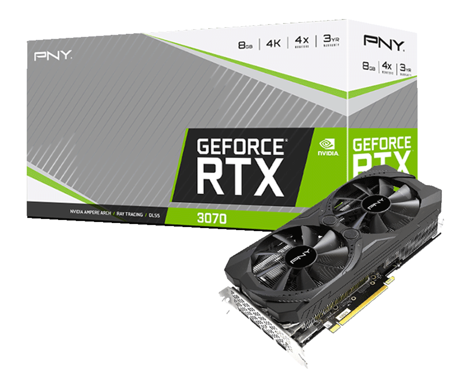کارت گرافیک  پی ان وای مدل GeForce RTX 3070 8GB UPRISING Dual Fan حافظه 8 گیگابایت