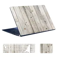 استیکر لپ تاپ توییجین و موییجین طرح WOOD کد 09 مناسب برای لپ تاپ 15.6 اینچی به همراه برچسب حروف فارسی کیبورد 