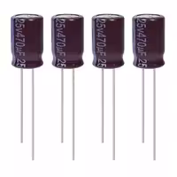 خازن الکترولیت 470 میکروفاراد 25 ولت آکسبوم مدل TEC-47125 بسته 4 عددی