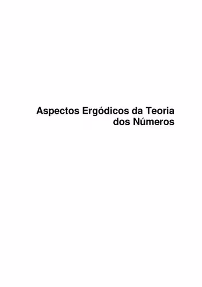 خرید و دانلود نسخه کامل کتاب Aspectos Ergódicos da Teoria dos Números