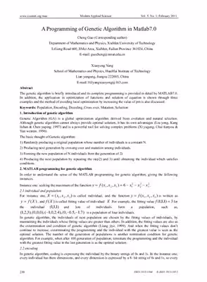 خرید و دانلود نسخه کامل کتاب A Programming of Genetic Algorithm in Matlab7.0
