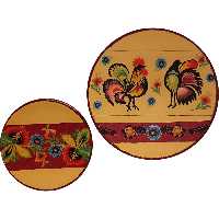 بشقاب دیوارکوب سفالی مدل فانتزی مجموعه 2 عددی