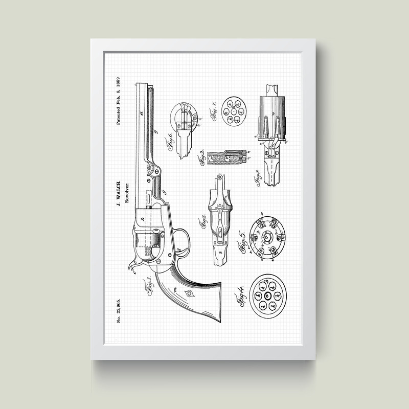تابلو مدل مینیمال GUN کدS0114-w | دنیای قاب