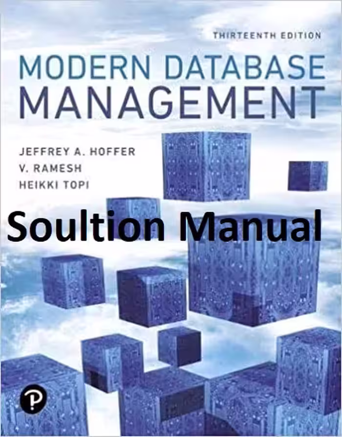 خرید و دانلود نسخه کامل کتاب Solution Manual Modern Database Management ( 13th Edition) - Pdf