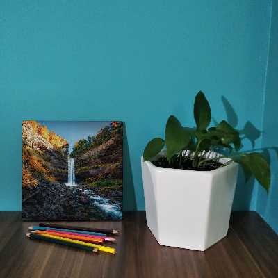 کاشی کارنیلا طرح آبشار و جنگل و کوهستان مدل لوحی کد WKB791 