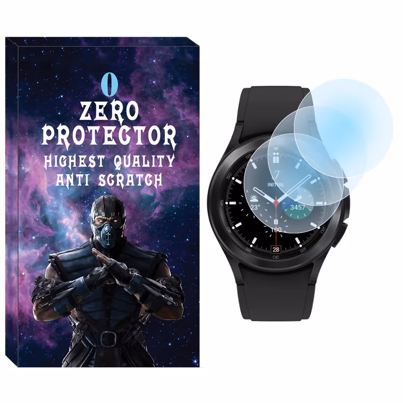 محافظ صفحه نمایش نانو زیرو مدل NZO مناسب برای ساعت هوشمند سامسونگ Galaxy Watch 4 Classic 46mm بسته سه عددی