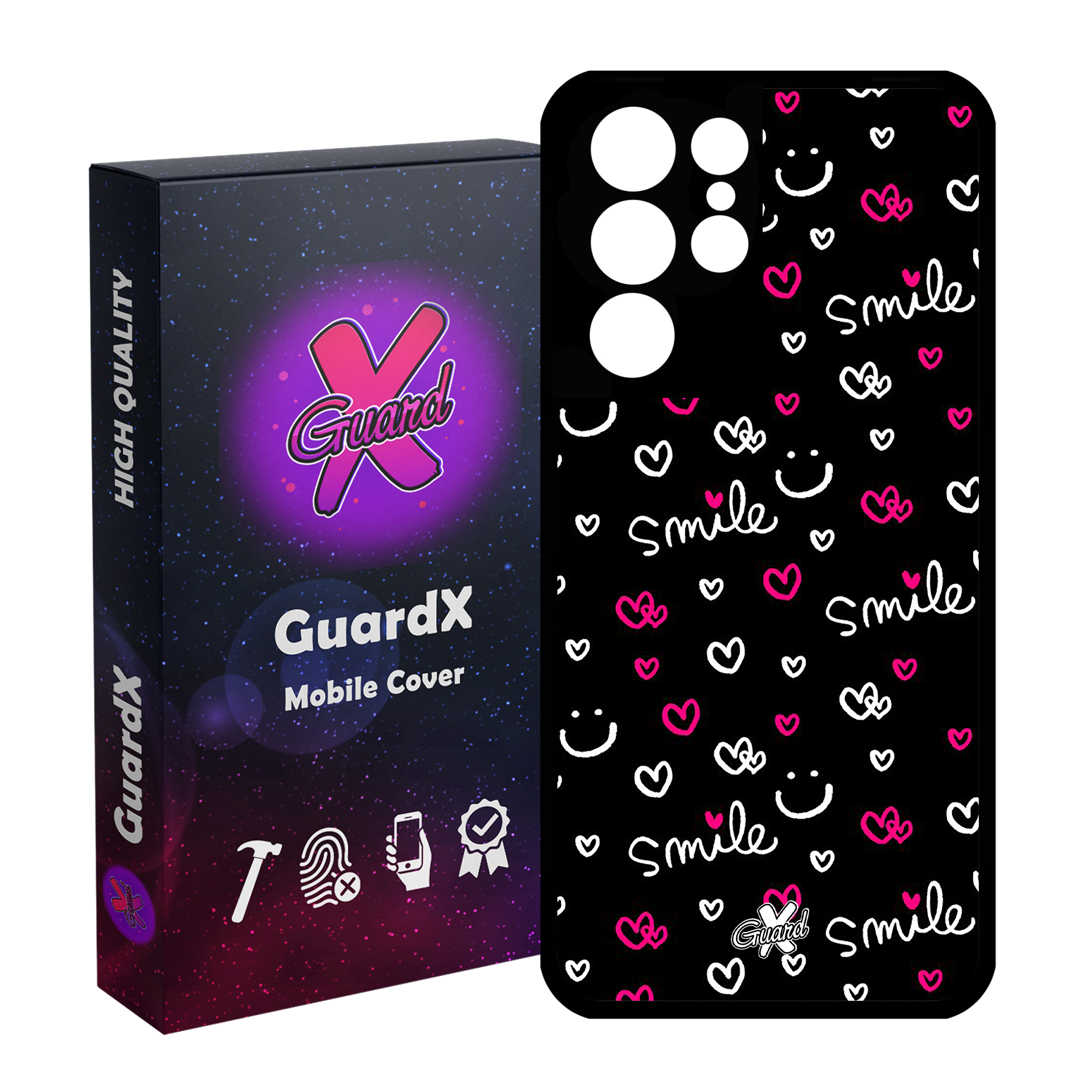 کاور گارد ایکس طرح Smile مدل Glass10136 مناسب برای گوشی موبایل سامسونگ Galaxy S21 Ultra