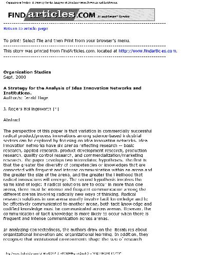 خرید و دانلود نسخه کامل کتاب A Strategy for the Analysis of Idea Innovation Networks