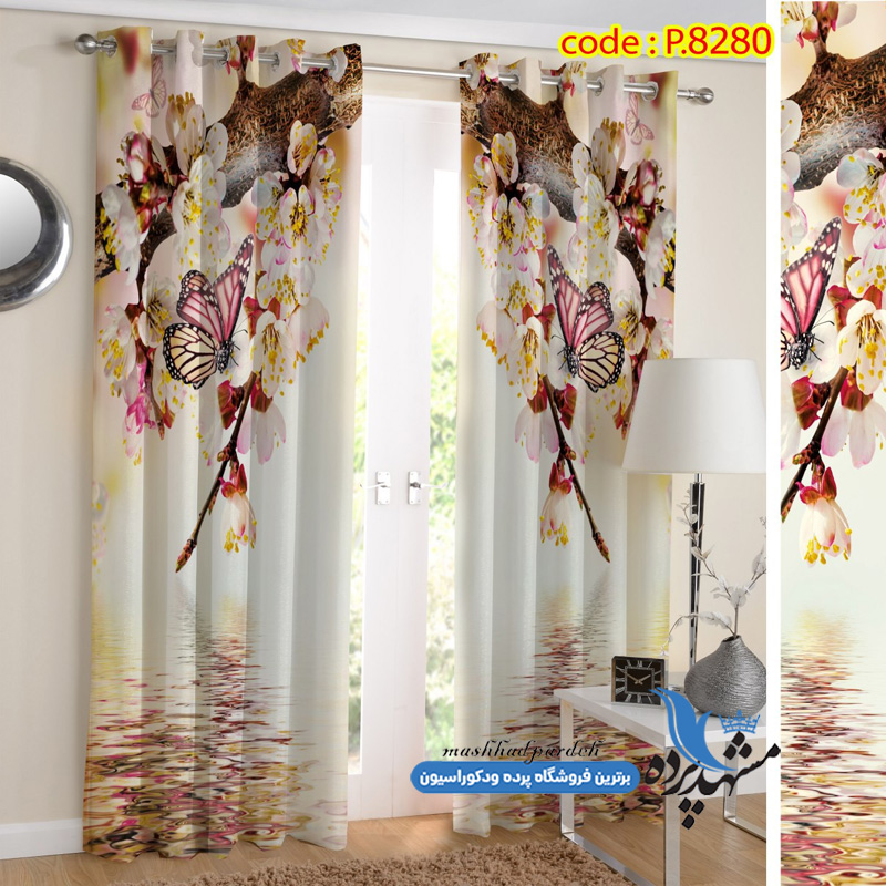 پرده پانچ منظره طرح شکوفه بهار کد p-8280