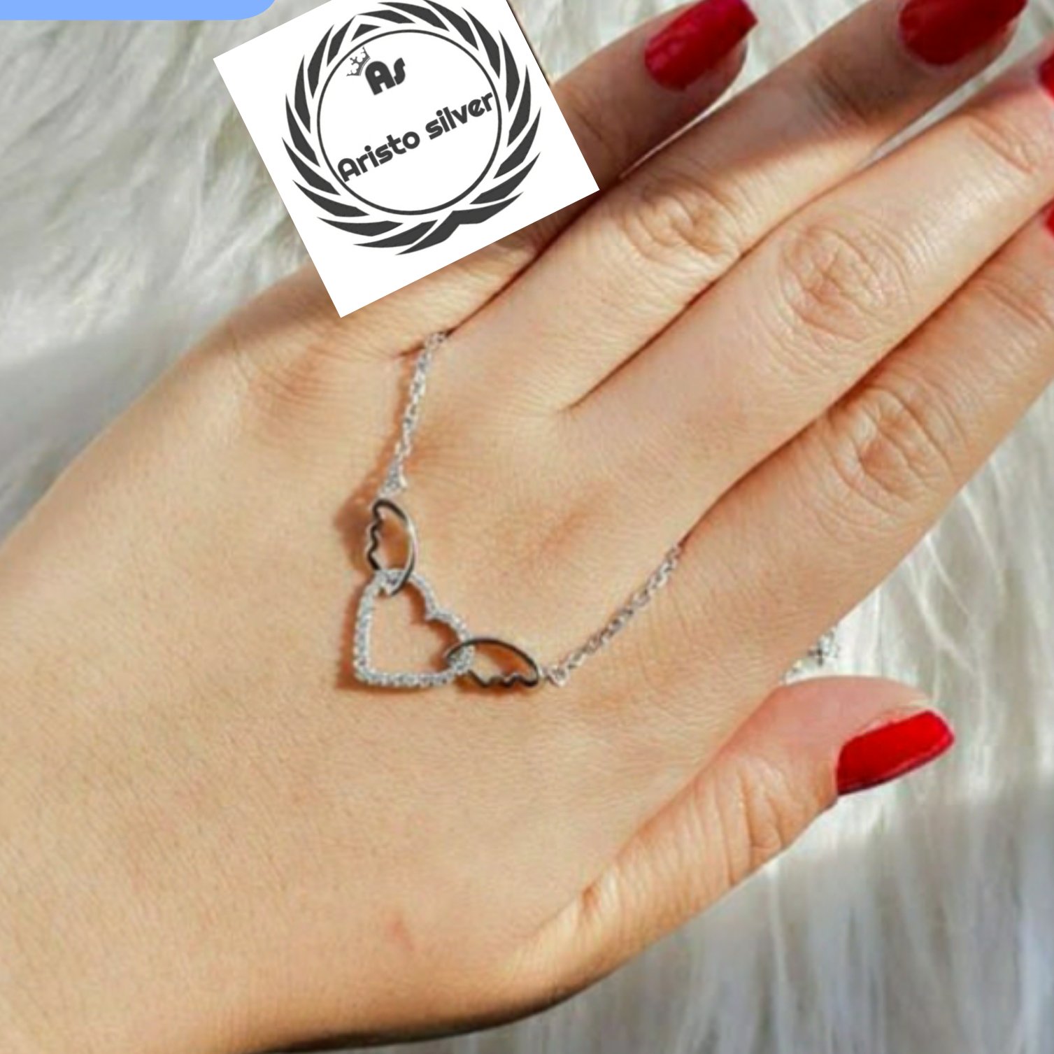 گردنبند نقره قلب بالدار طرح جدید باعیار 925 و آبکاری طلاسفید