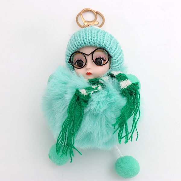 سرکلیدی خزی کودک عینکی زمستانه سبزآبی 30172