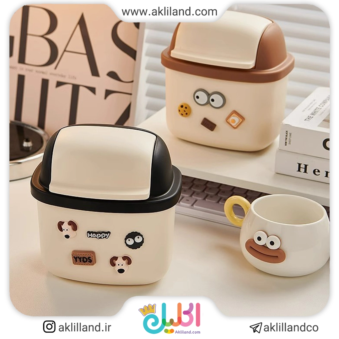 سطل زباله رومیزی استیکردار