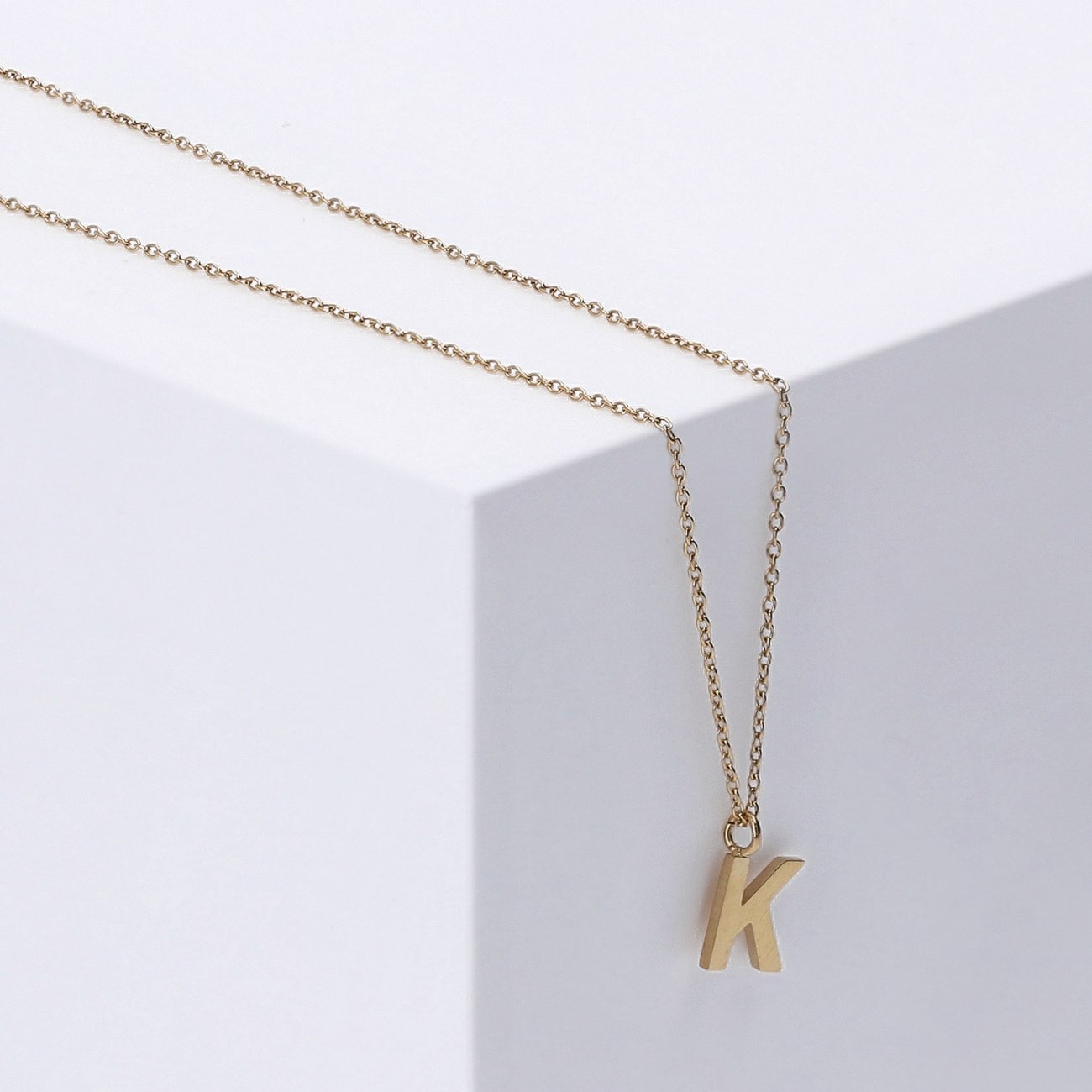 گردنبند حرف k حرف ک ، روکش طلا ، استیل بدون حساسیت
