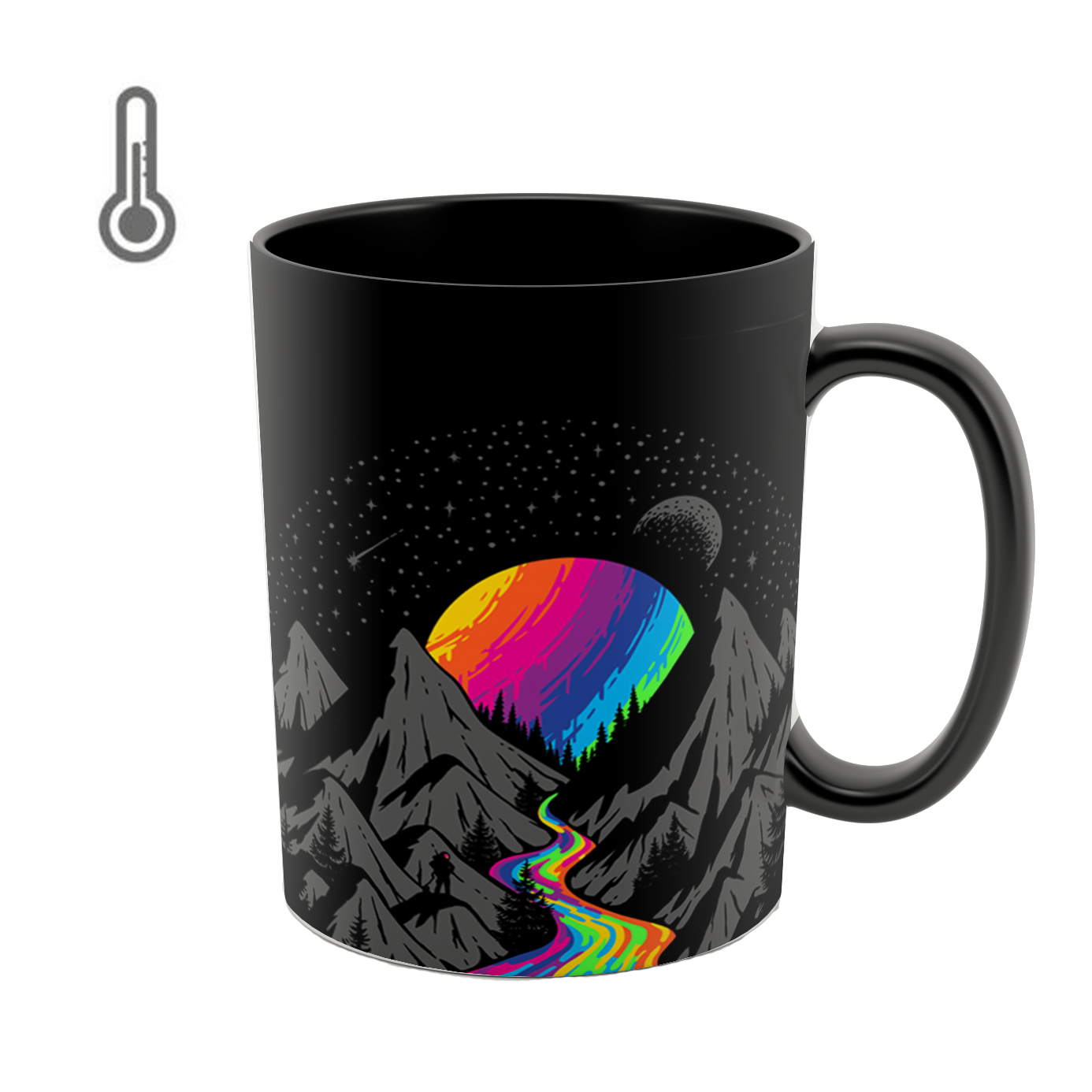 ماگ حرارتی طرح ماه رنگی