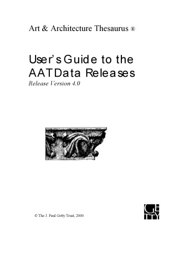 خرید و دانلود نسخه کامل کتاب Art & Architecture Thesaurus: User’s Guide to the AAT Data Releases