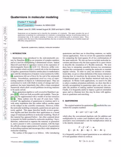 خرید و دانلود نسخه کامل کتاب Quaternions in molecular modeling