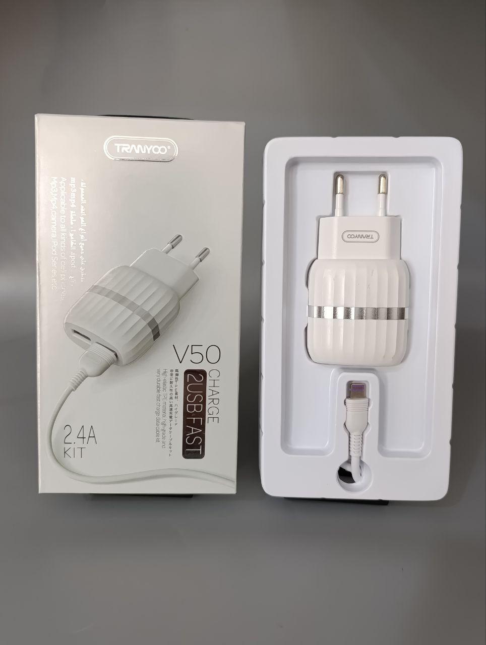 آداپتور شارژر ترانیو TRANYOO T-V50 IPhone 2 In 1