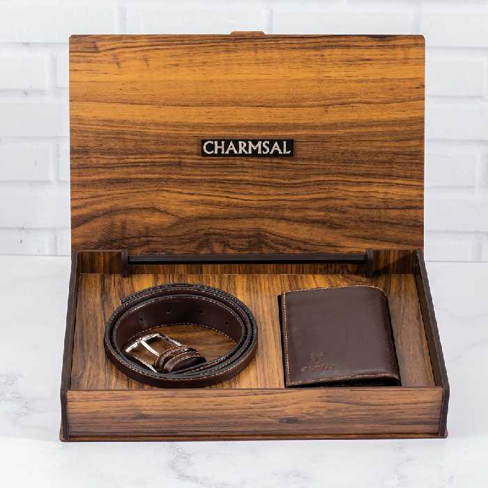 ست 2 تکه چرمسال کیف جیبی و کمربند