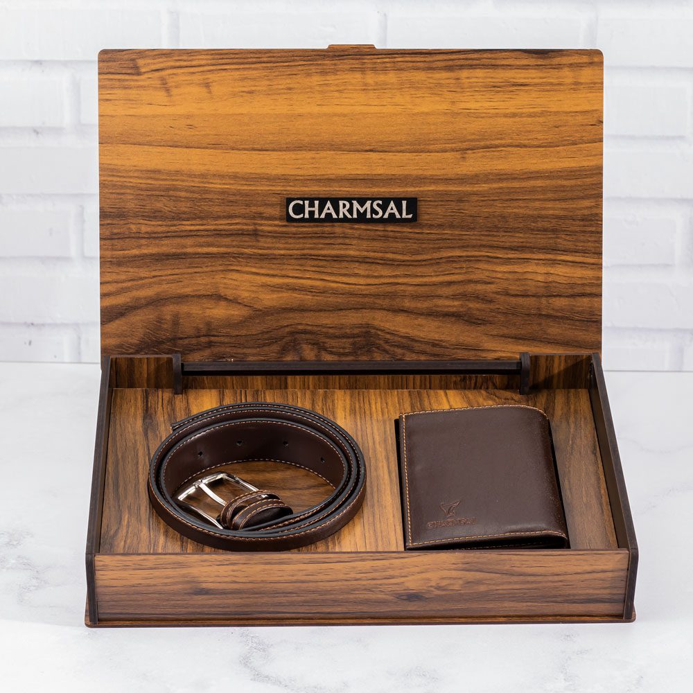 ست 2 تکه چرمسال کیف جیبی و کمربند