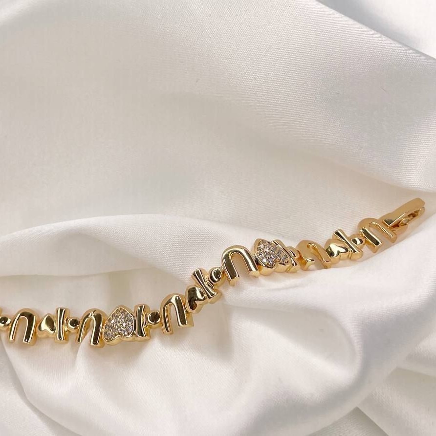 دستبند نگین دار کد 195218288 طرح طلا..جنس ژوپینگ آبکاری آبطلا.رنگ ثابت ضدحساسیت 103