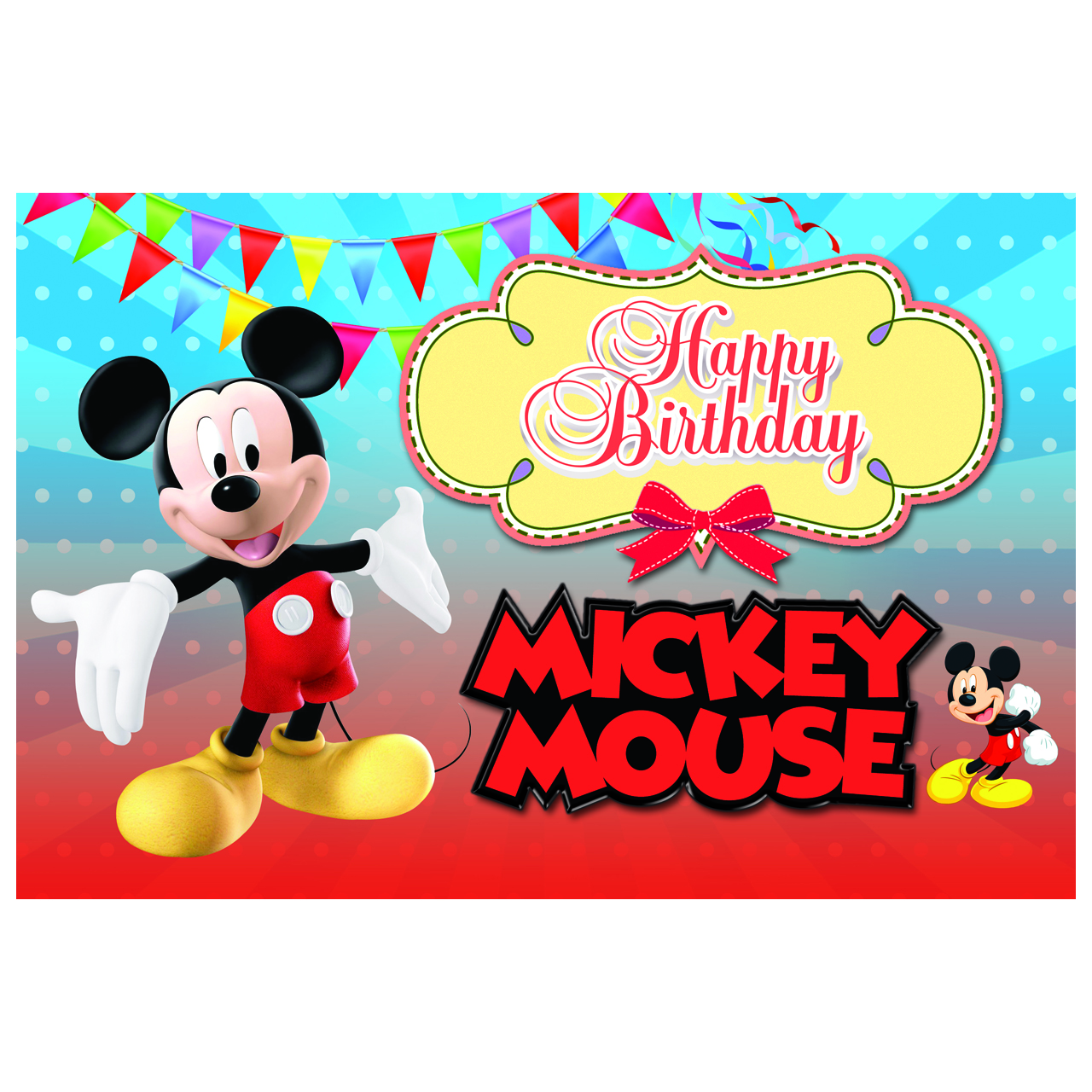 بنر تم تولد طرح میکی موس پسر کد 1050