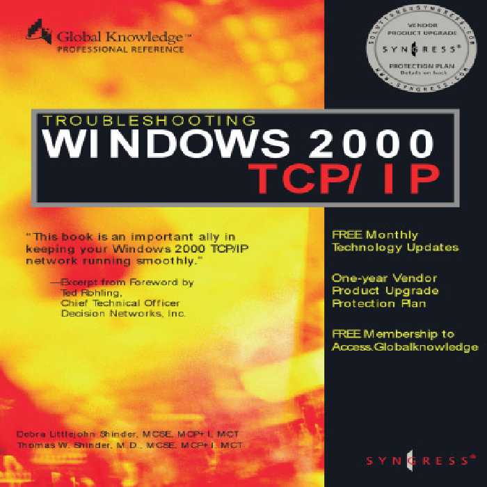 خرید و دانلود نسخه کامل کتاب Troubleshooting Windows 2000 TCP IP
